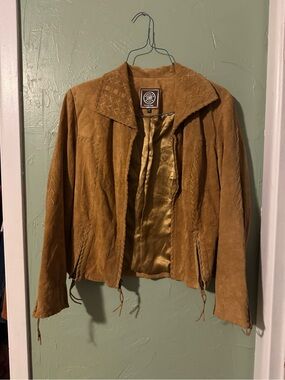 Double D Ranch Camel Suede Zip Jacket